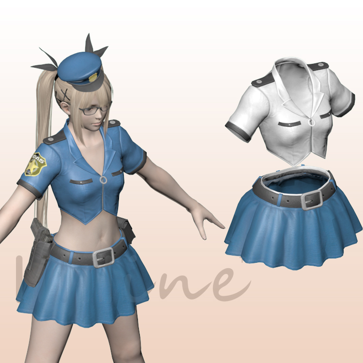 可爱萝莉玛莉萝丝性感女警3D模型人物女孩